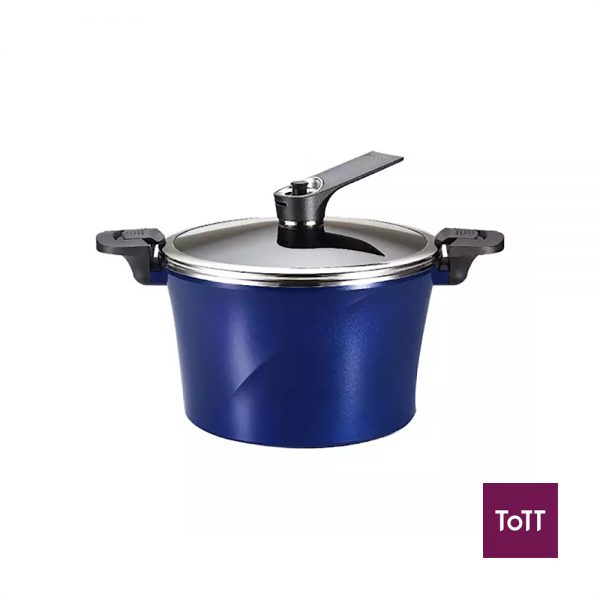Happycall IH Vacuum Die-Cast Pot With Self-Standing Lid, 28cm, Blue