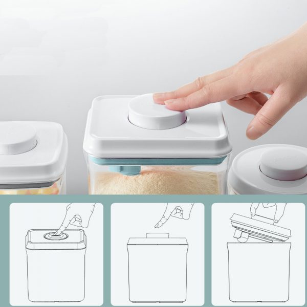 Ankou Set of 3 Clear Plastic Square Air Tight Container
