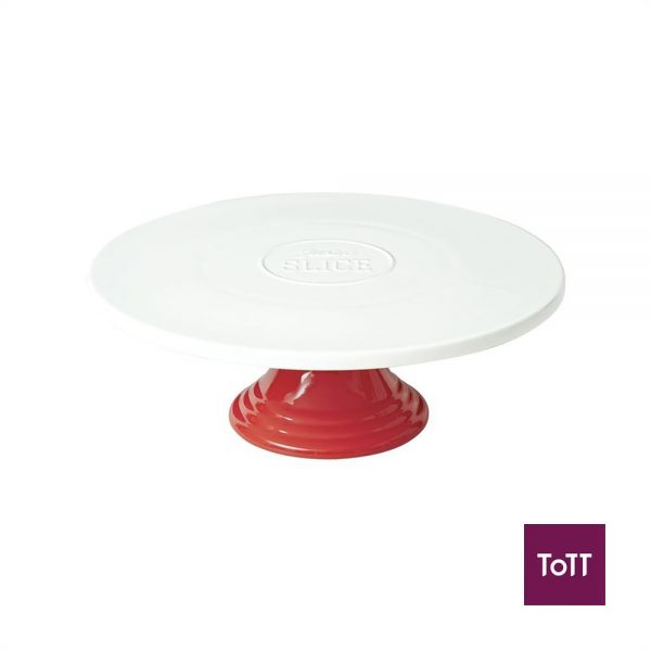 Jamie Oliver Embossed Cake Stand 24cm, Rustic Red