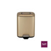 EKO Regent Stainless Steel Square Step Bin With Soft Closing Lid 9L, Champagne Gold