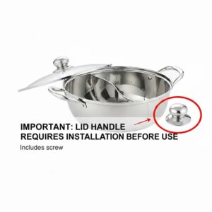 Alternative view of Divided Shabu Shabu Hot Pot with Glass Lid, 28cm