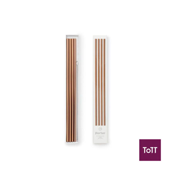 W&P Porter Metal Straw With Cleaner 10 4Pcs/Set, Copper