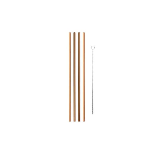 W&P Porter Metal Straw With Cleaner 10 4Pcs/Set, Copper
