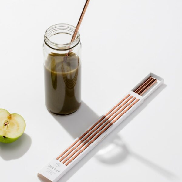 W&P Porter Metal Straw With Cleaner 10 4Pcs/Set, Copper