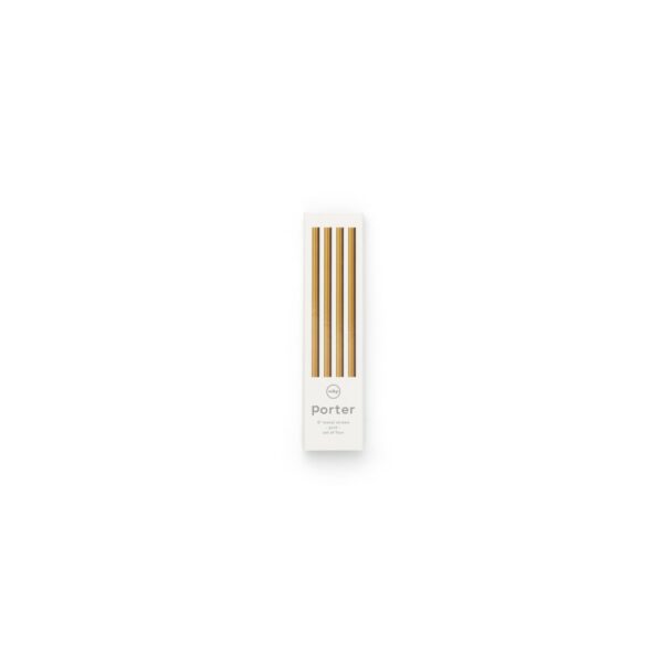W&P Porter Metal Straw With Cleaner 5 4Pcs/Set, Gold