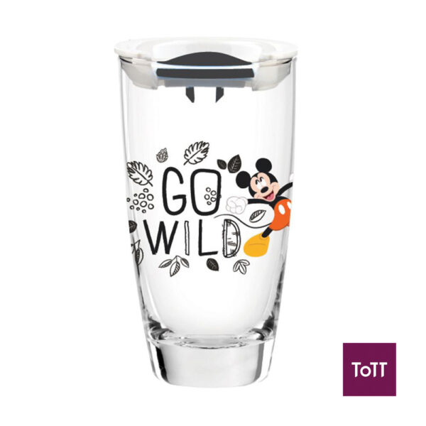 Ocean  Mickey Jungle Personal Drinking Glass With Grey Lid 465ml