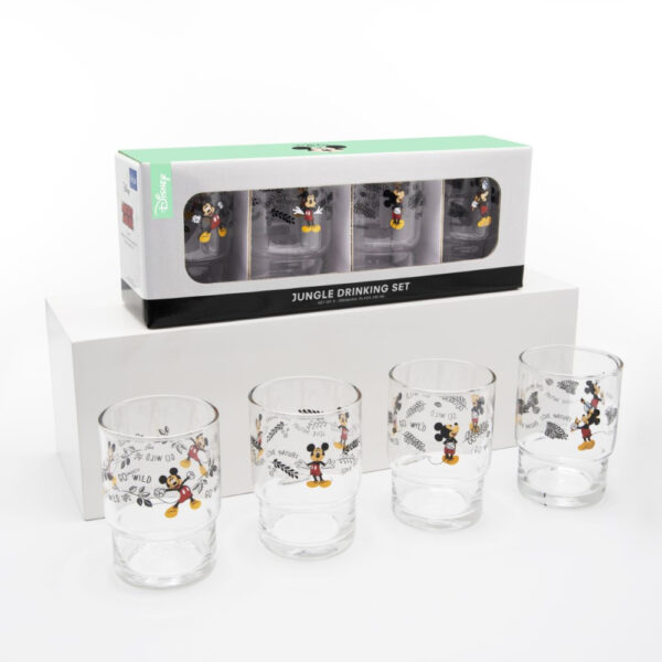 Ocean Mickey Jungle Set of 4 Drinking Glass Set 1 295ml ( All Mickey design)