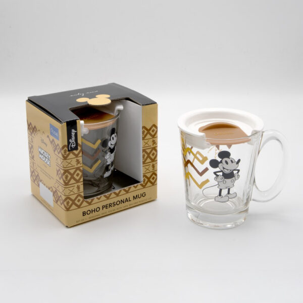 Ocean Mickey Boho Personal Mug With Brown Lid 315ml