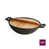 ToTT Cast Iron Wok with Wooden Cover, Ø30cm