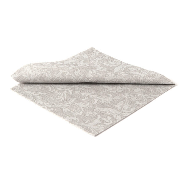 The Napkins Floral Dinner 40x40cm, 15Pcs/Pkt, Silver Grey