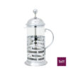 ToTT Glass Coffee or Tea Plunger with Stainless Steel Filter, 350ml, Chrome Brick