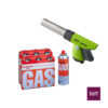 Bundle Set Iwatani Cassette Gas Torch Burner L16.9cm with 3pcs Gas Catridge