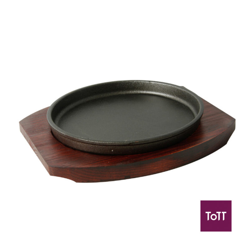 Round Cast Iron Hot Plate Ø18cm with Wooden Underliner ToTT Store