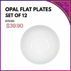 Luminarc Diwali Opal Glass Set of 12 Flat Plate Ø19cm