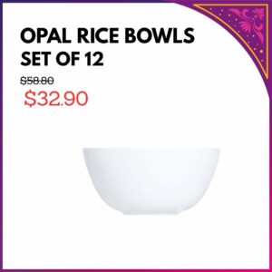 Luminarc Diwali Opal Glass Set of 12 Rice Bowl Ø12cm