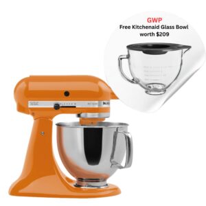 Kitchenaid Artisan Mixer, KSM175, 4.8L, Honey (Free 5 Quart Tilt-Head Glass Bowl worth $209)