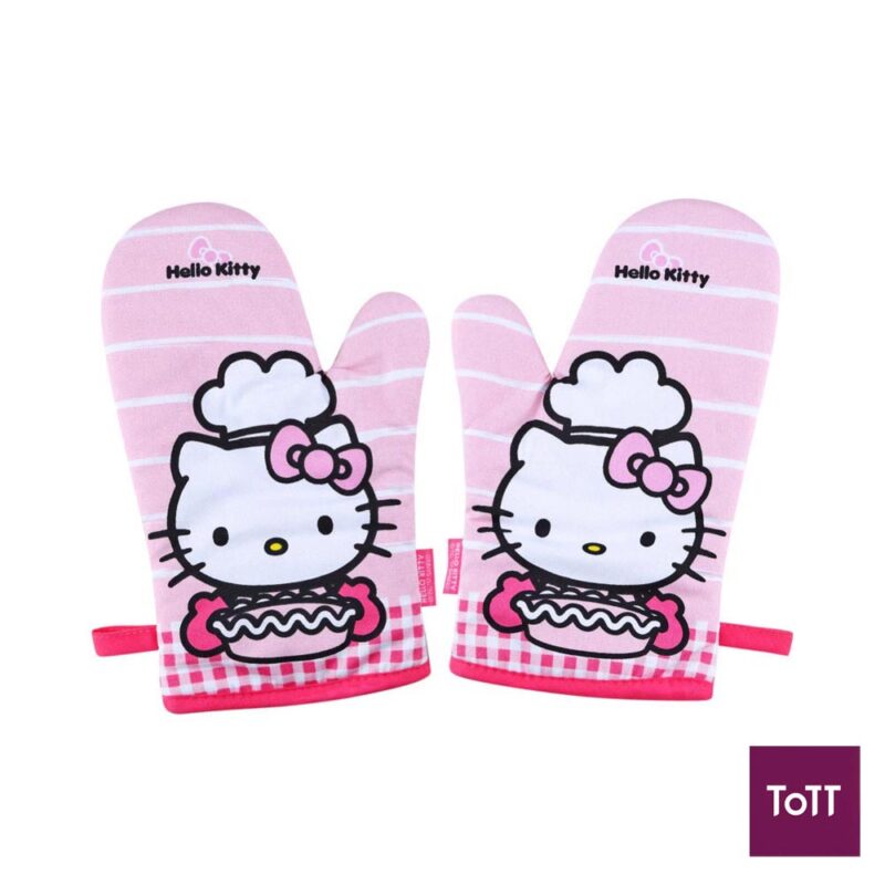 Chefmade Hello Kitty Cotton Polyester Oven Mitt, 2pcs/Set