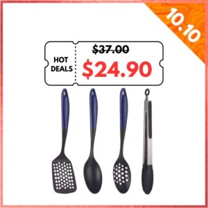 Cuisinart 4pc Cooking Tool Set, Blue Handle