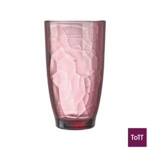 Arcoroc Rock Coral Ice Pink T Set of 6 Tempered Glass Tumbler Ø7.75xH13.6cm, 390ml