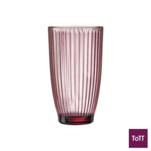 Arcoroc Rock Line Ice Pink T Set of 6 Tempered Glass Tumbler Ø7.75xH13.6cm, 390ml