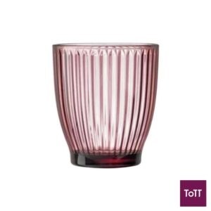 Arcoroc Rock Line Ice Pink T Set of 6 Tempered Glass Tumbler Ø8.55xH9.65cm, 340ml
