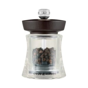 Cole&Mason Holborn Acrylic Pepper Mill 9.5 cm, Black Wood