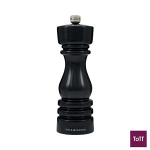 Cole&Mason London Wooden Salt Mill 18cm, Black Gloss