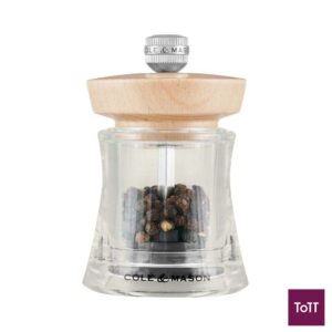 Cole&Mason Holborn Acrylic Pepper Mill 9.5 cm, Natural Beech