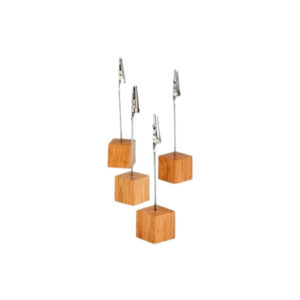 APS Wood Menu/Card Holder (Inclusive Of 20 White Labels) L3xW3xH12cm, 4Pcs/Set