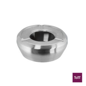 APS Stainless Steel Stackable Ashtray with Windcover, Ø10xH4.5cm