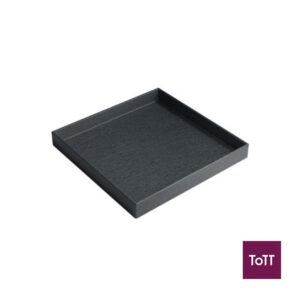 Poseidon Recycled Polystyrene Nestable Tray L12xW12xH1.5cm, Arctic Silver