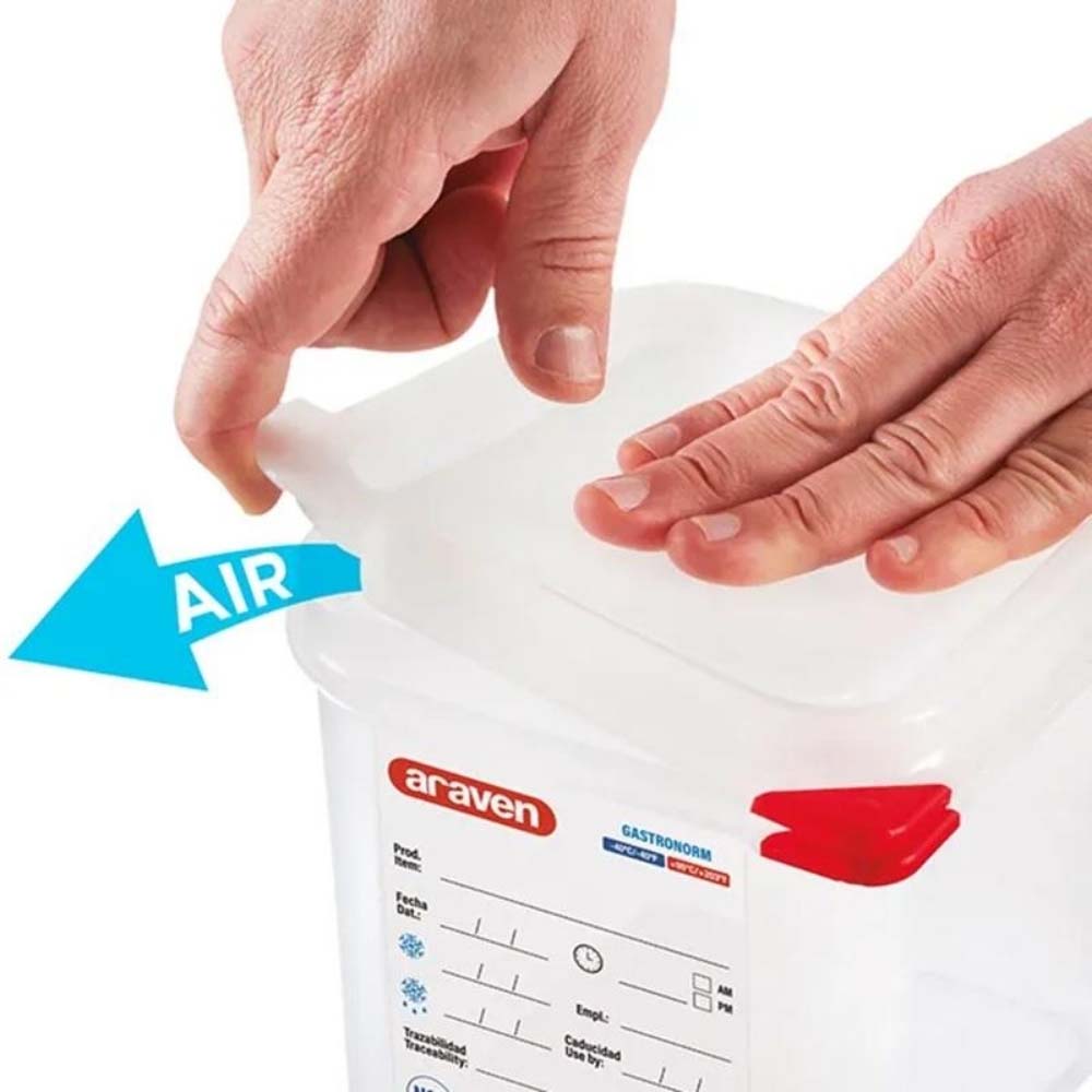 Araven Translucent Polypropylene Microwaveable Container GN 2/3 With Airtight Lid L35.4xW32.5xH15cm 14L Araven Translucent Polypropylene Microwaveable Container GN 2/3 With Airtight Lid L35.4xW32.5xH15cm 14L - Image 4