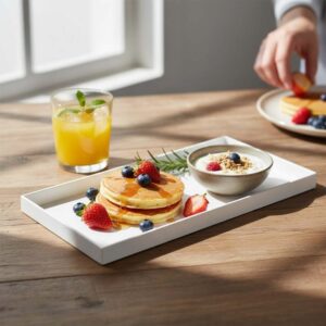 Alternative view of Poseidon Recycled Polystyrene Nestable Tray L24xW12xH1.5cm, Pearl White