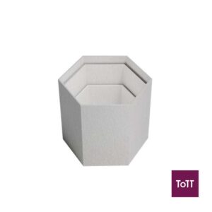 Poseidon Recycled Polystyrene Nestable Hexagon Box Ø25xH29cm, 3pcs/Set, Pearl White