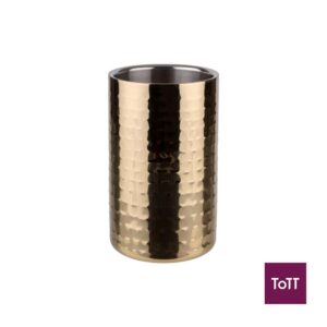 APS Hammered Gold Stainless Steel Double Wall Bottle Cooler Ø12xH20cm