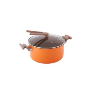 Alternative view of Safico Pro Aluminium Nonstick Ceramic Induction Usable Casserole With Standable Handle Ø24X12cm, 5.3L, Orange