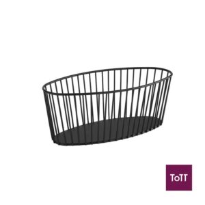 APS Urban Metal Oval Basket L30xW14X12cm, Black