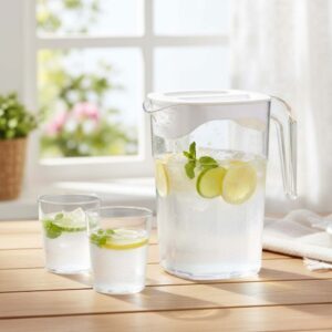 Alternative view of Araven Polycarbonate Stackable Jug with Lid, L16.7xW11.9xH18cm,  1.4L/47oz, White