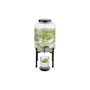 Alternative view of APS Industrial Glass Beverage Dispenser With Stainless Steel Tap & Lid And Metal Frame, Ø20xH45cm, 7L, Black