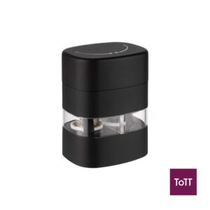 APS Boogie ABS 2 In 1 Salt &Pepper Mill With Adjustable Grinding Degree L6xW5xH8cm, Black