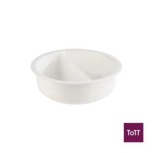 APS Orbit Porcelain Round Insert Divided For Chafing Dish 12330, 12335, 12336, 12337, 12338, 12339, Ø29.5xH 9cm, 1.4L Each, White