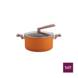 Safico Pro Aluminium Nonstick Ceramic Induction Usable Casserole With Standable Handle Ø20X10cm, 3L, Orange