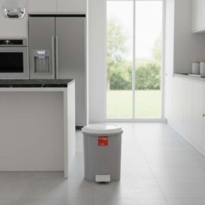 Alternative view of Keep In Round Pedal Bin With Inner Bucket Ø32xH42.5cm, 21L, Grey, Keep In
