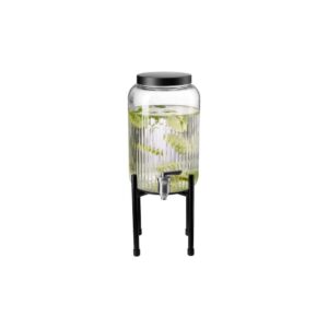 Alternative view of APS Industrial Glass Beverage Dispenser With Stainless Steeel Tap & Lid And Metal Frame, Ø16xH40cm, 3.8L