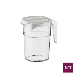 Araven Polycarbonate Stackable Jug with Lid, L16.7xW11.9xH18cm,  1.4L/47oz, White
