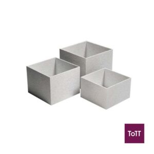 Poseidon Recycled Polystyrene Nestable Square Box L28xW28xH25cm, 3pcs/Set, Pearl White