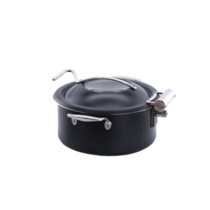 Alternative view of APS Stainless Steel Round Induction Chafing Dish With Glass Lid 8L & Food Pan 4L, Ø30.5xH17.5cm, Black Orbit