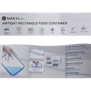 Alternative view of Safico Pro Set of 2-piece Polypropylene Airtight Rectangle Food Container L20.5xW14xH8.3cm, 1.3L