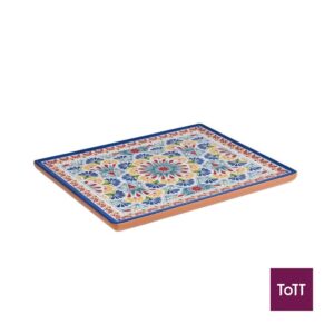APS Arabesque Melamine GN 1/2 Tray L32.5xW26.5xH2cm, Terracotta Blue