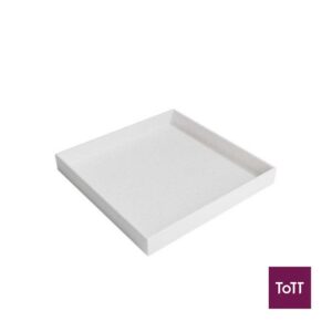 Poseidon Recycled Polystyrene Nestable Tray L12xW12xH1.5cm, Pearl White